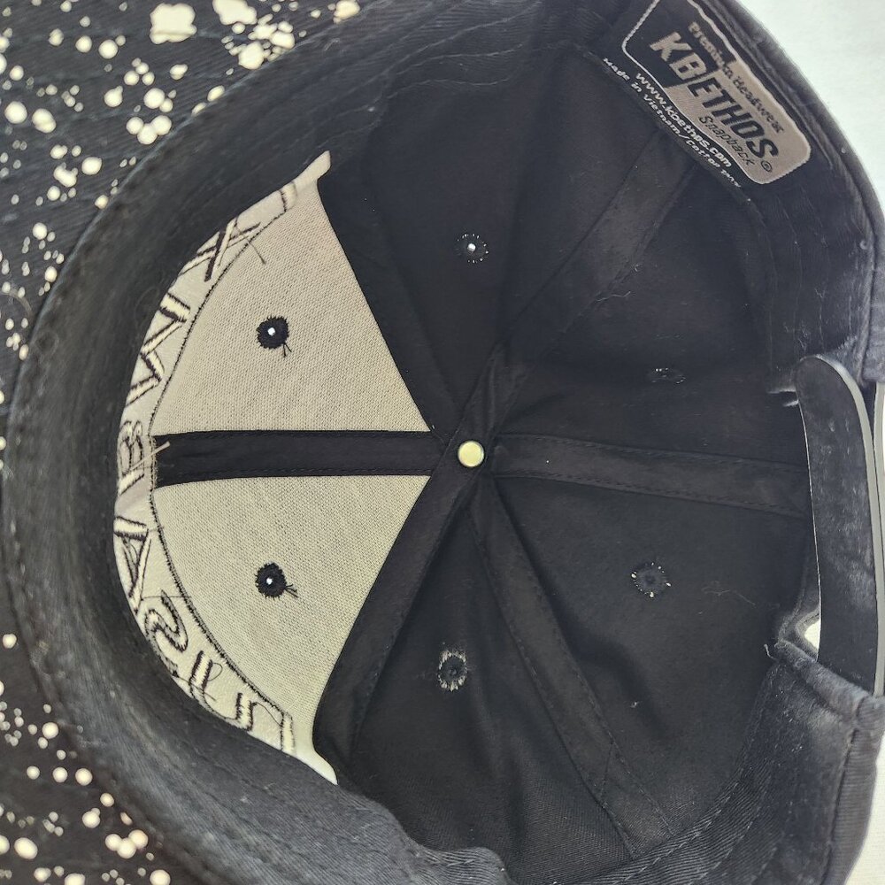 KB Ethos USA BMX Black White Snapback Hat Splatter Brim Outdoors Sporty Unisex - Picture 6 of 7
